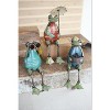 Recycled Metal Frogs – Whimsical Handmade Garden Figures, Set of Three by Kalalou - 2 of 3