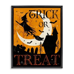 Stupell Industries Trick Or Treat Halloween Witch Floating Frame Canvas Art - 1 of 4