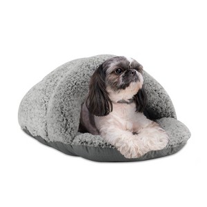 Sleepy Pet Slipper Covered Dog Bed - M - Silver - 1 of 3