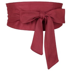 INSPIRE CHIC Women's Solid Bowknot Self Tie Wrap Wide Sash Waistband Belt 1 Pc - 1 of 4