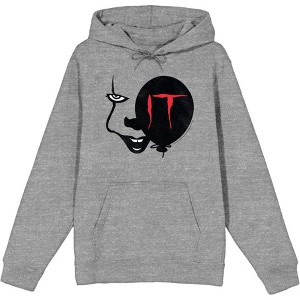 It Chapter 2 Enlarged Pennywise Face Adult Long Sleeve Hoodie - 1 of 2