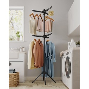 2-Tier Foldable Clothes Drying Rack, 6 Rotatable Arms, 54 Hanger Capacity, Stainless Steel Frame, 33lb Load, Space-Saving Design - 1 of 4