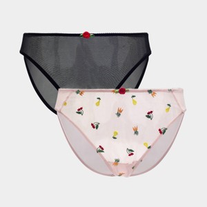 Parade Women's 2pk Silky Mesh Fashion Cheeky Underwear - Farmers Market/Eightball - 1 of 4