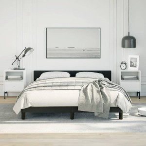 Bed Frame With Headboard Black Faux leather, plywood, engineered wood - 1 of 4