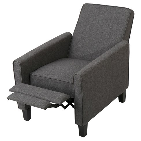 Darvis Fabric Recliner Club Chair Dark Gray Christopher Knight