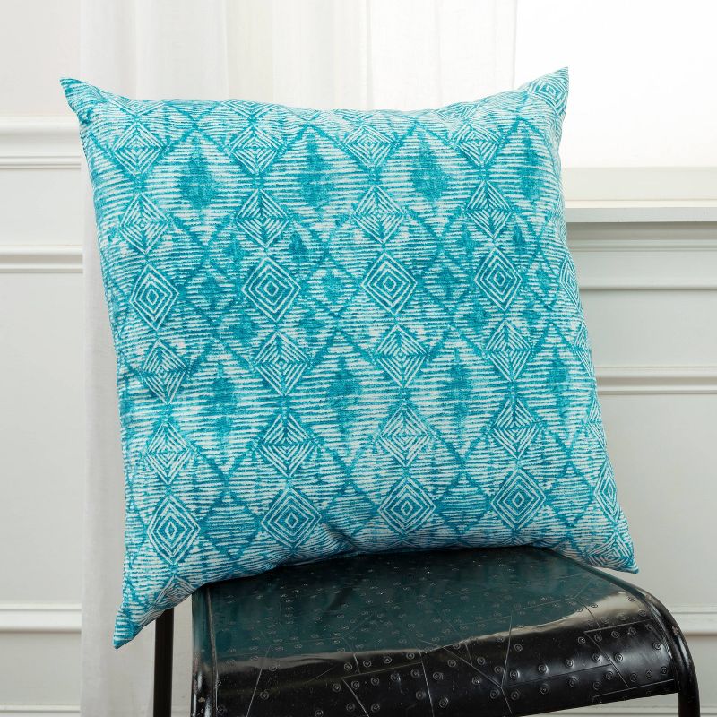 22&#34;x22&#34; Oversize Poly-Filled Diamond Indoor/Outdoor Square Throw Pillow Blue - Rizzy Home, 6 of 7