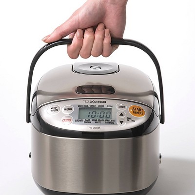 Compact Stainless Steel Electric Rice Cooker with LCD Display