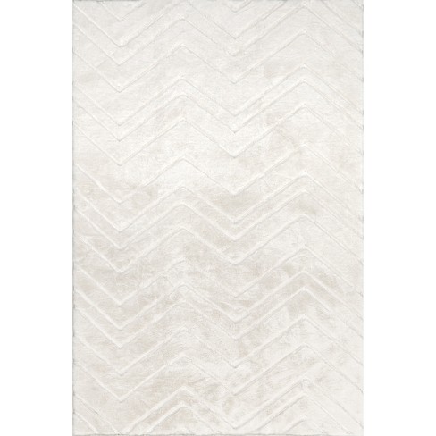 White Solid Loomed Area Rug 9'x12' - Nuloom : Target