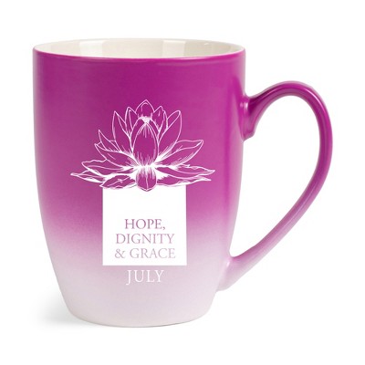 Elanze Designs Hope Dignity And Grace Two Toned Ombre Matte Pink and White 12 ounce Ceramic Stoneware Coffee Cup Mug