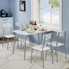 VECELO 5-Piece Dining Table Set for 4, Modern Kitchen Table and 4 Chairs, MDF Tabletop with Metal Frame, Space-Saving Dining Room Set for Small Spaces - 2 of 4