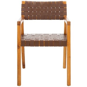 Cire Leather Dining Chair  - Safavieh - 1 of 4