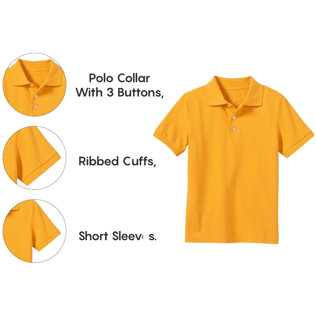 Galaxy by Harvic Boy's School Uniform Polo-5 Pack - thumbnail 10