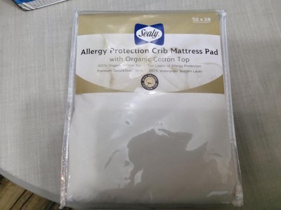 Sealy Allergy Protect Antimicrobial Waterproof Crib Mattress Pad