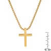 Steeltime Men's stainless steel polished cross pendant. Color Options: Silver, Gold - 3 of 4