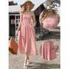 INSPIRE CHIC Women's Gingham Summer Spaghetti Strap Sleeveless Smocked Sundress A-Line Maxi Dress - 2 of 4