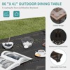 87"x41" Outdoor Dining Table for 8, Cast Aluminum Patio Table with Umbrella Hole, Weather Resistant, for Garden, Backyard, Poolside, Vintage Bronze - 3 of 4
