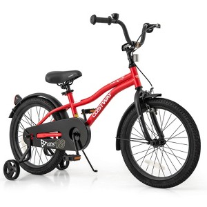 Costway 12"/14"/16"/18" Kids Bike for 3-4 Years Old Boys & Girls with Adjustable Seat Handbrake Reflectors Blue/Purple/Red - 1 of 4