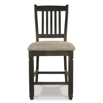 Tyler Creek Black and Grayish Brown Wood Counter Height Barstools, Set of 2