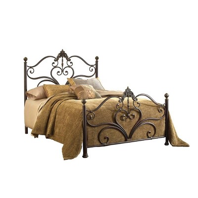 Newton Bed with Rails - Antique Brown (Queen) - Hillsdale Furniture