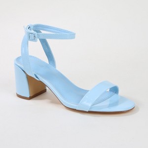 Berness Women's Elaine Patent Ankle Strap Block Heels - 1 of 4