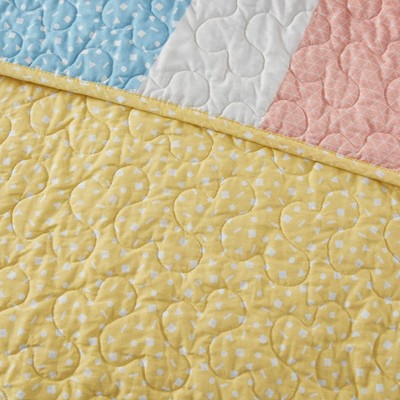 Full Yellow Rainbow Sunburst Reversible Cotton Coverlet Set