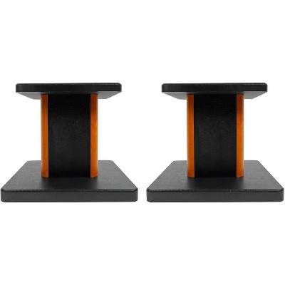 Paaaawaters 8" Desktop Speaker Stands, 66 lbs. Capacity, Wood Finish, Resonance-Free, Cable Management