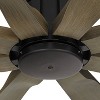 60" Possini Euro Design Defender Industrial Rustic Indoor Outdoor Ceiling Fan Remote Matte Black Weathered Oak Damp Rated Patio - 3 of 4