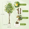 Artificial Lemon Tree, Pre-Potted Faux Tree with Realistic Fruit, Decorative Floor Plant for Home Office Indoor Decor, Green - 2 of 4