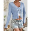 Womens Open Front Cardigans Knit Tie Shrug for Dress Sweaters Crop Cardigans - 3 of 4