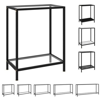 vidaXL Console Table Entryway Side Table Living Room Transparent Tempered Glass