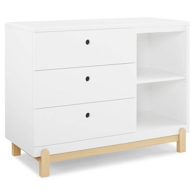 Bianca White and Natural Wood Nursery Dresser with Cubbies