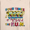 Women's - SpongeBob SquarePants - Four Times The Fun Lightweight French Terry Wide Neck Long Sleeve Shirt - 2 of 4