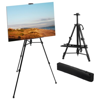 Unique Bargains Adjustable Metal Painting Easel Stand with Portable Bag Paintbrush Tray