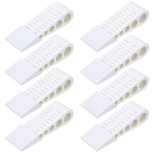 Unique Bargains Rubber Wedge Non-Slip Door Stops with Self-Adhesive Holder 8 Sets - 1 of 4