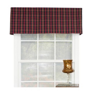 RLF Home Timeless Plaid Tailored 100% Cotton with Fully Lined 3" Rod Pocket Valnance for Windows 50" x 14" Multi - 1 of 4