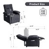 Chenille Fabric Recliner Chair for Elderly,Seniors-Manual Push Back Recliner,8-Point Massage Recliner Chair for Living Room Bedroom-Coolbibila - 4 of 4