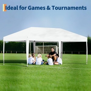 3m x 6m Folding Tent, 4-Way Silver-Coated Oxford Cloth, Water-Resistant & UV Protection, Portable Shelter for Outdoor Events - 1 of 4