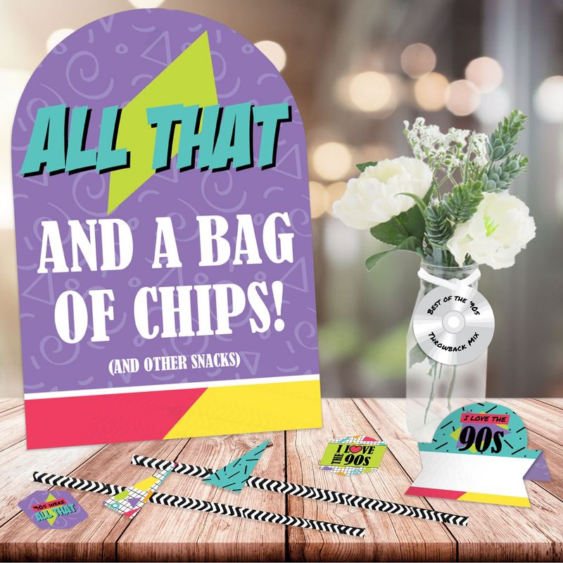 Big Dot of Happiness 90’s Throwback - DIY 1990s Party Signs - Snack Bar Decorations Kit - 50 Pieces, 2 of 9
