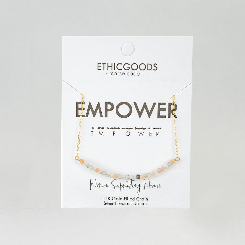 ETHIC GOODS Women's Dainty Stone Morse Code Necklace [EMPOWER], 3 of 7