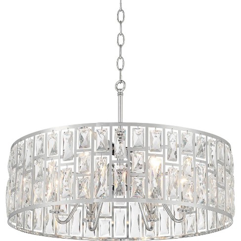 Vienna Full Spectrum Chrome Drum Chandelier Light 23 1 2 Wide Modern Crystal 6 Fixture For Dining Room House Home Foyer Target - Home Decorators Collection Pendant Kristella