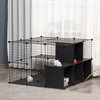 PawHut Pet Playpen Small Animal Cage 56 Panels with Doors, Ramps and Storage Shelf for Rabbit, Kitten, Chinchillas, Guinea Pig and Ferret - 2 of 4
