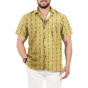 LA LEELA Men's Hawaiian Shirt Pocket Luau Summer Beach Shirts for Men - 1 of 4