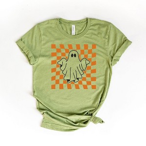 Simply Sage Market Women's Checkered Ghost Short Sleeve Graphic Tee - 1 of 2