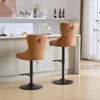 NicBex Set of 2 Velvet Swivel Bar Stools, Adjustable Height, Thick Tufted Back & Gold Trim Bar Chairs for Kitchen Island Home Pub - 4 of 4