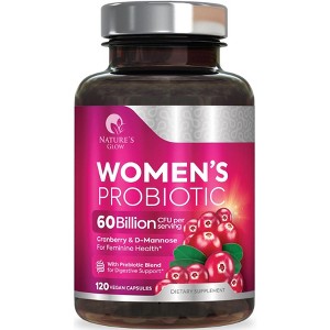 Probiotics for Women - for Digestive Health, Immune Support, & Vaginal Health - 120 Capsules By Nature's Glow - 1 of 4