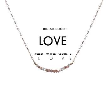 ETHIC GOODS Women's Dainty Stone Morse Code Necklace [LOVE]