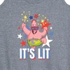 Women's SpongeBob SquarePants Lit Fireworks Patrick Graphic Racerback Tank - Heather Grey - 2 X-Large - 2 of 4