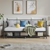 GustoWave Twin Size Daybed Frame, Heavy Duty Metal Slats Mattress Foundation Platform Sofa Bed with Trundle for Bedroom Living Room - 4 of 4