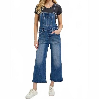 Women's Knotted Strap Denim Overalls - RISEN