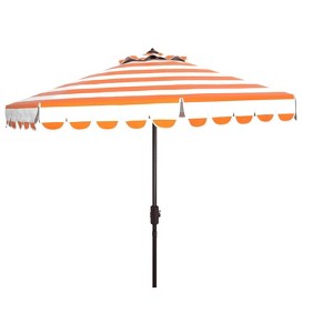 Maui Single Scallop Striped 9Ft Crank Push Button Tilt Umbrella - PAT8011 - Safavieh - 1 of 3